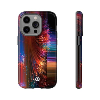 Black Tough Phone Case for iPhone - Cyber Optic Streak
