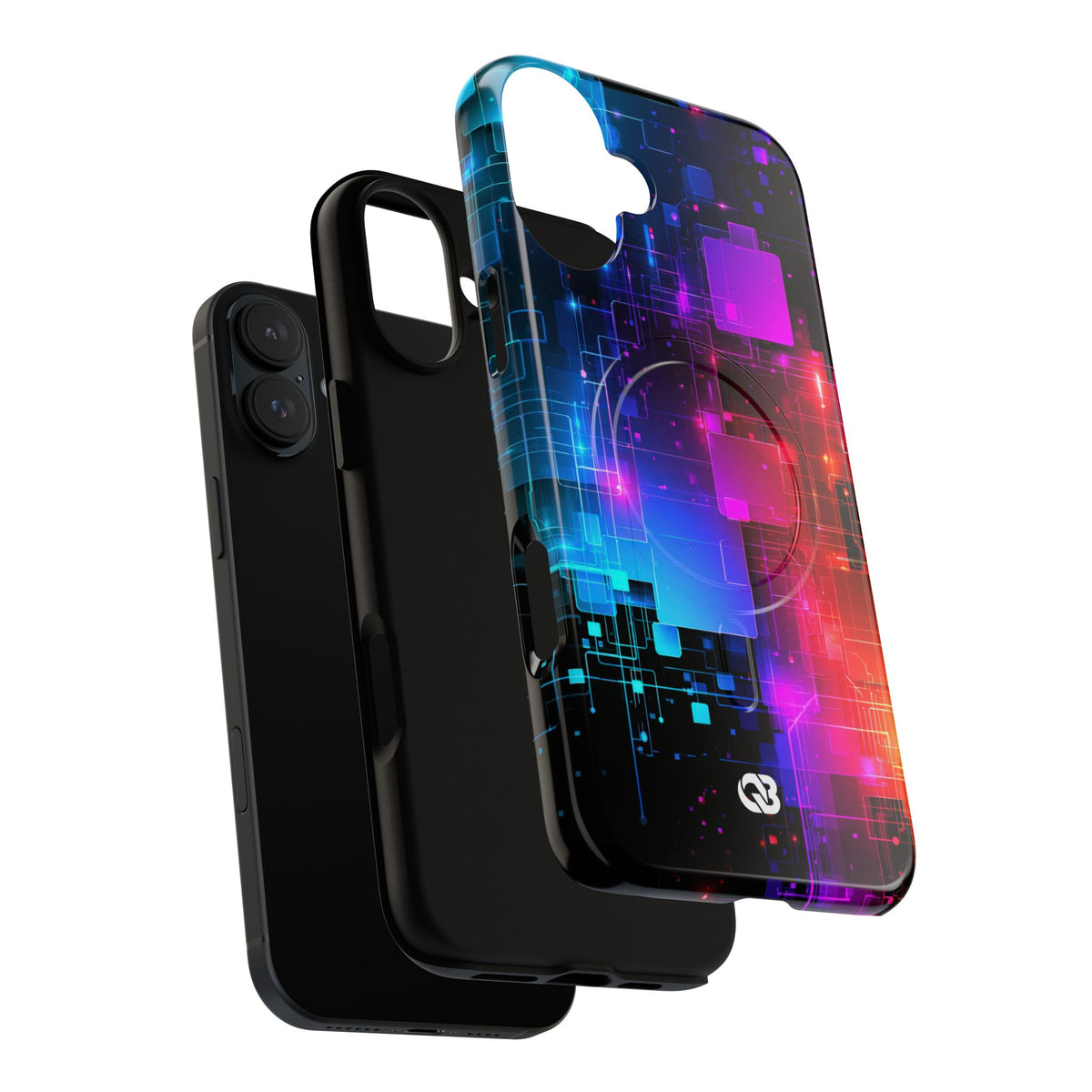 Spectral Circuit Grid · Tough 2.0 Magnetic Phone Case for iPhone · Black