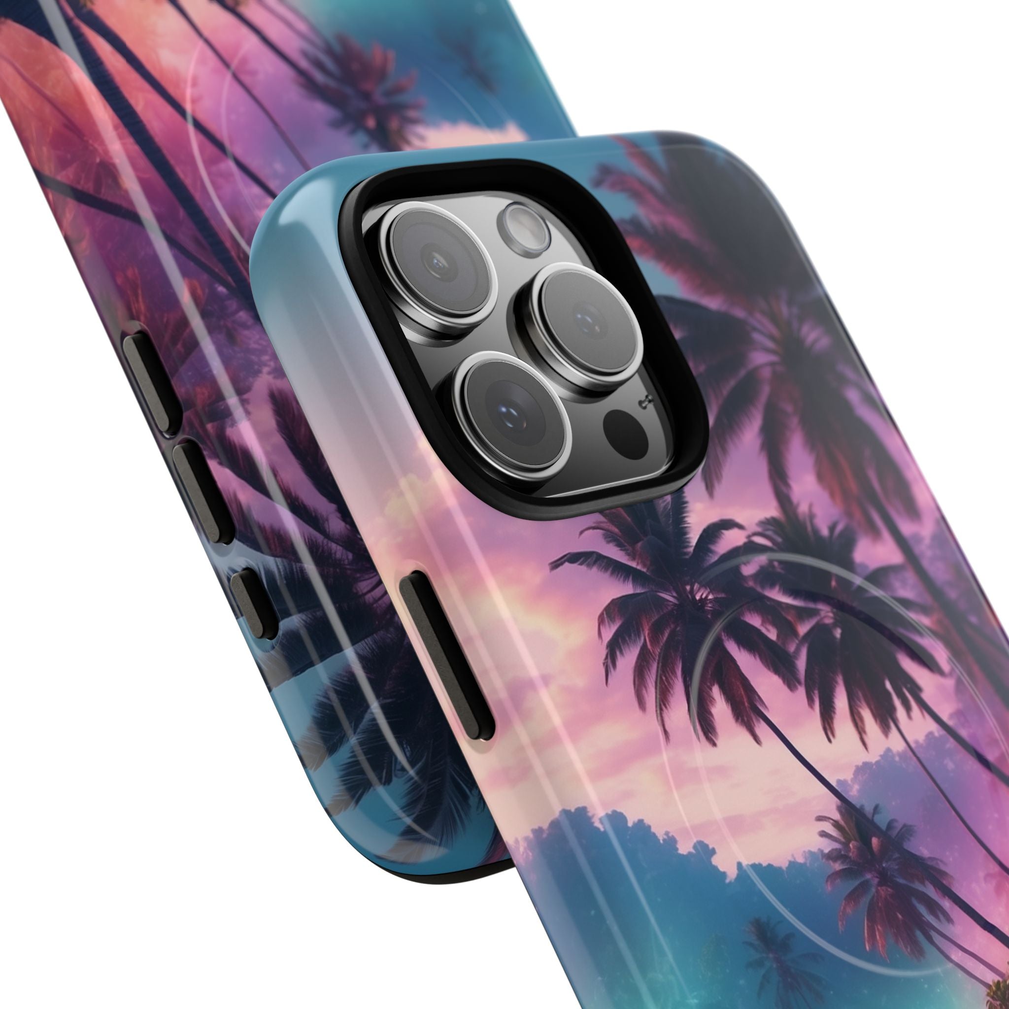 Neon Shore Palms · Tough+ Handyhülle für iPhone · Magsafe
