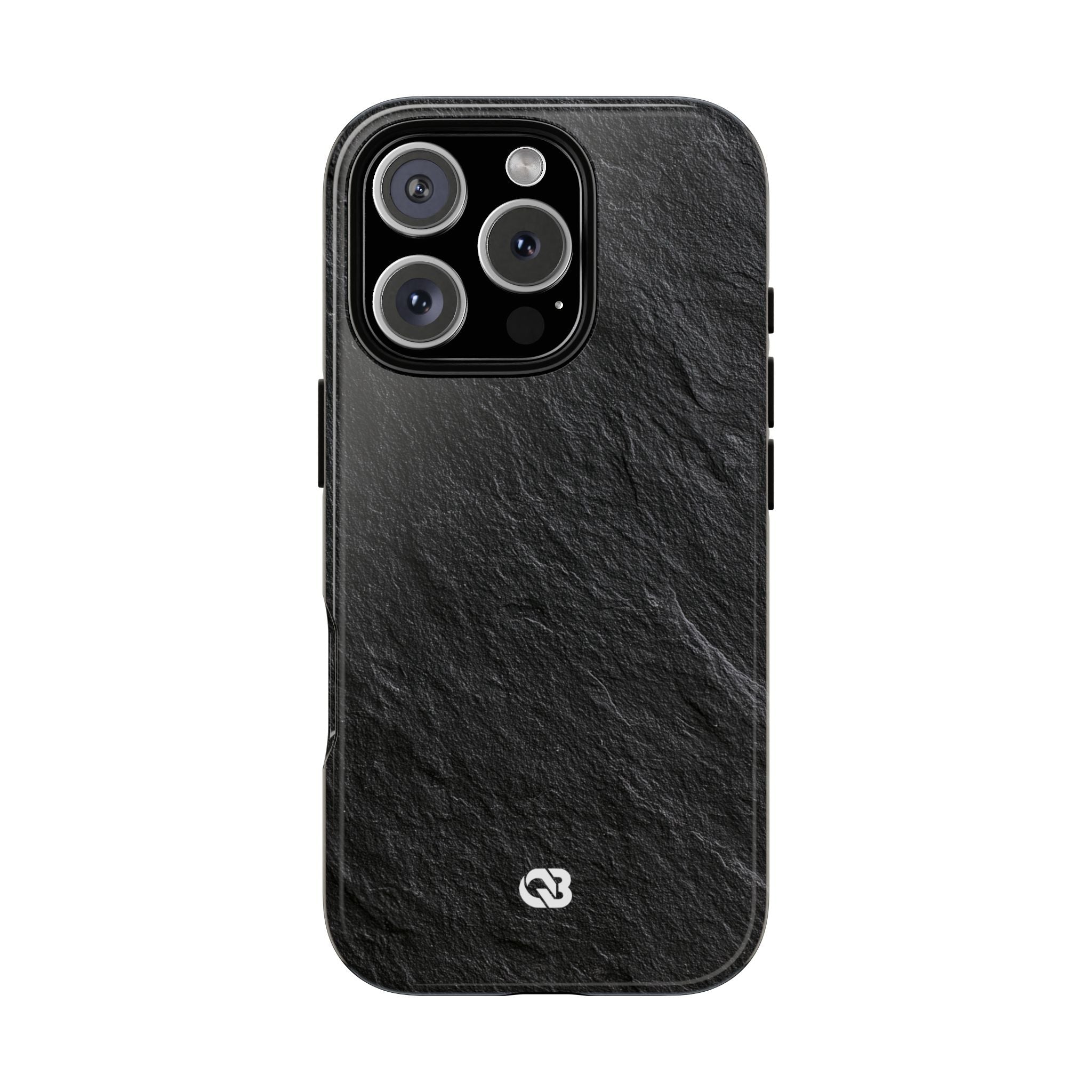 Black Tough Phone Case for iPhone - Raw Obsidian Slate