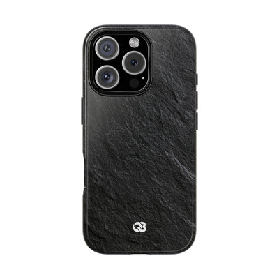 Black Tough Phone Case for iPhone - Raw Obsidian Slate