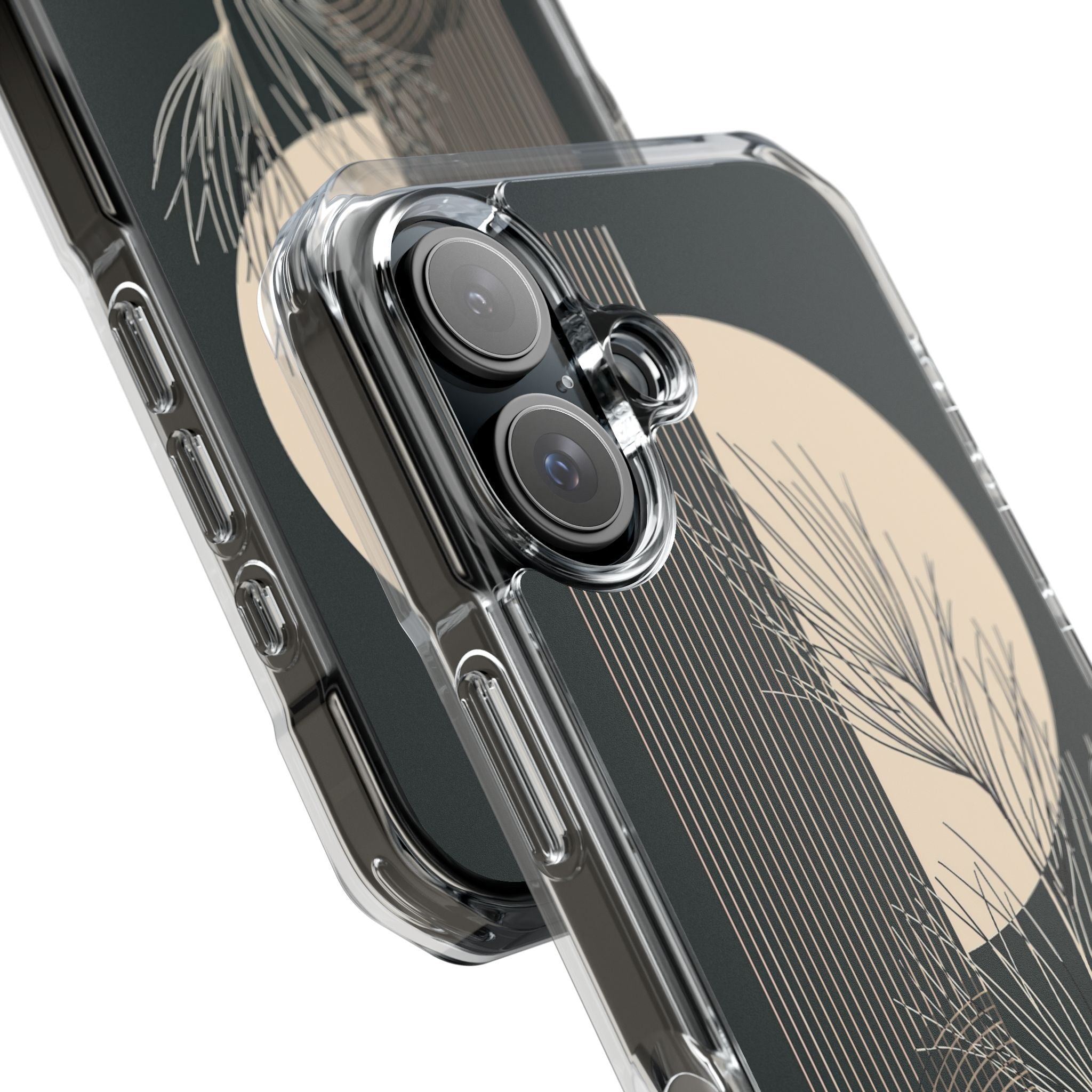 Black Impact MagSafe Phone Case for iPhone - Obsidian Sand Willow