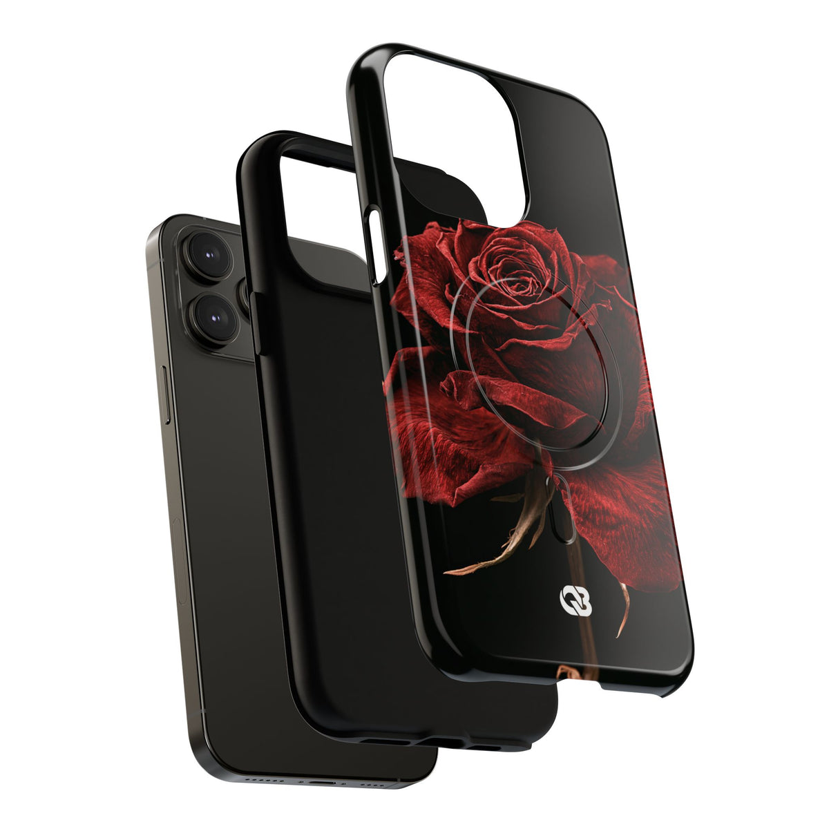 Crimson Noir Rose · Tough 2.0 Magnetic Phone Case for iPhone · Black