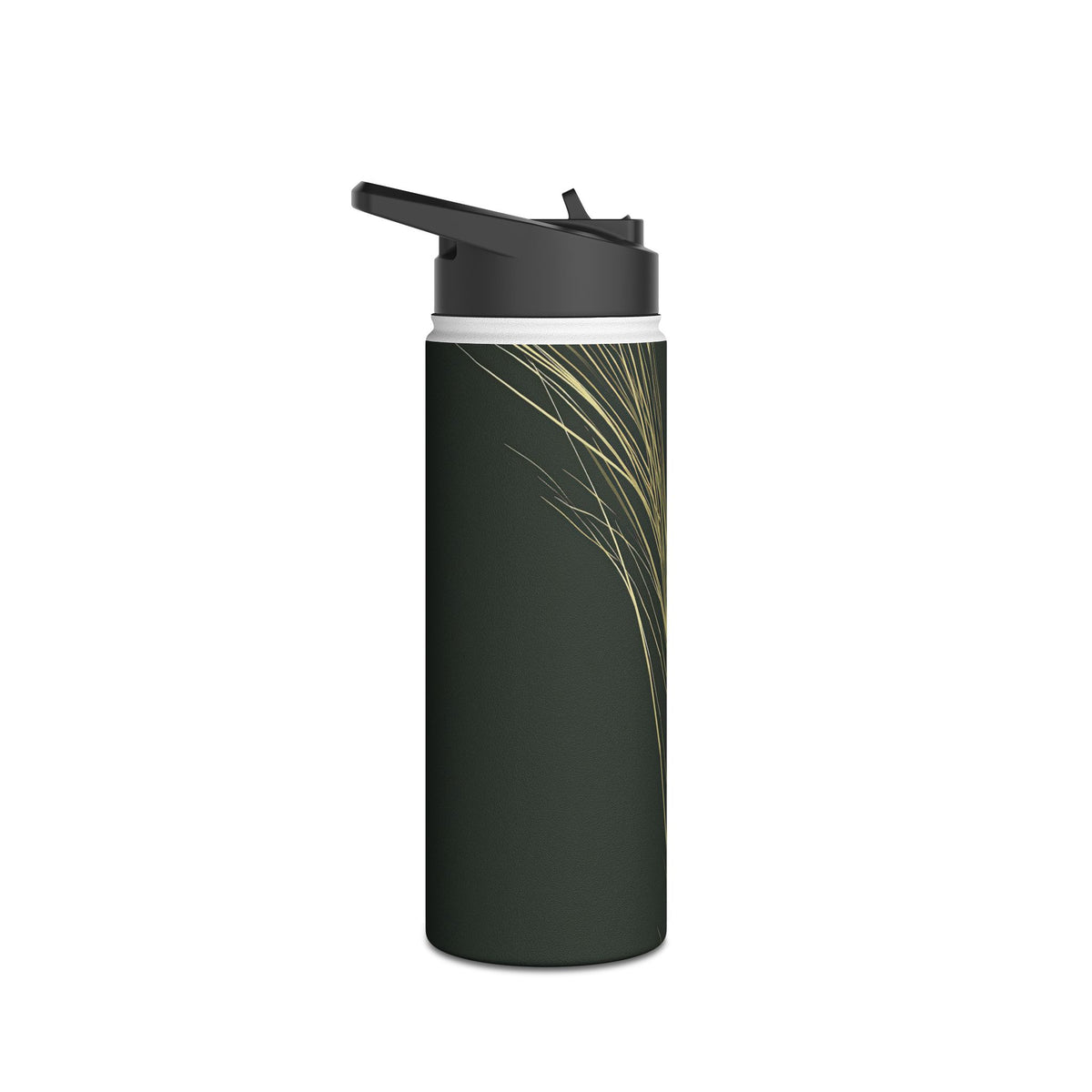 Golden Whispering Reeds · Insulated Water Bottle · Green
