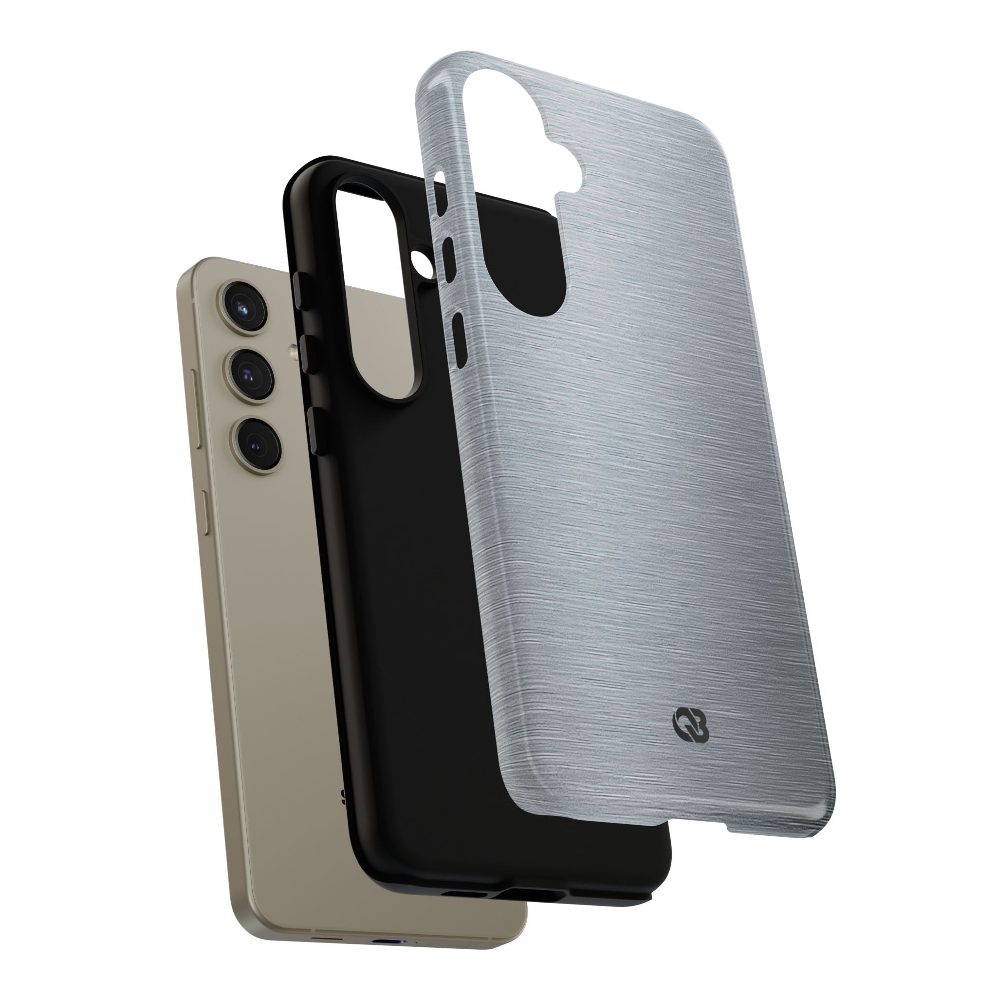 Silver Tough Phone Case for Samsung - Satin Chrome Grain