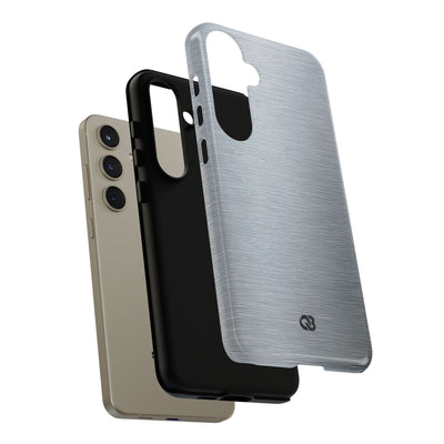 Silver Tough Phone Case for Samsung - Satin Chrome Grain