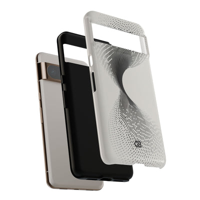 White Tough Phone Case for Google Pixel - Linear Torsion Grid