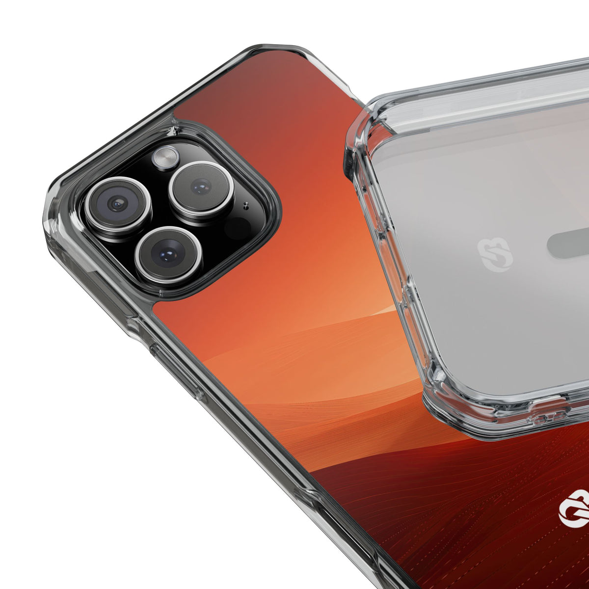 Terracotta Dune Ridges · Clear Impact Magnetic Phone Case for iPhone · Orange