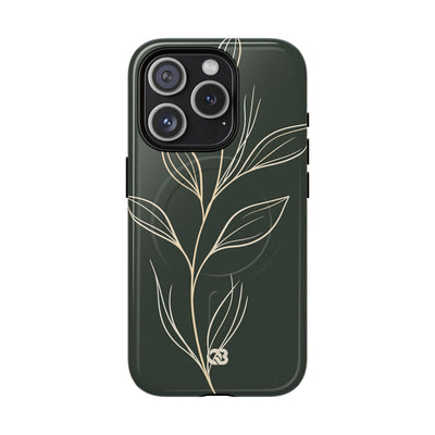 Minimal Botanical Stem · Tough 2.0 Magnetic Phone Case for iPhone · Green