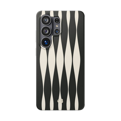 Black Lite Phone Case for Samsung - Ivory Spindle Grid