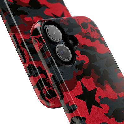 Crimson Skull Camo · Tough Phone Case for iPhone · Red