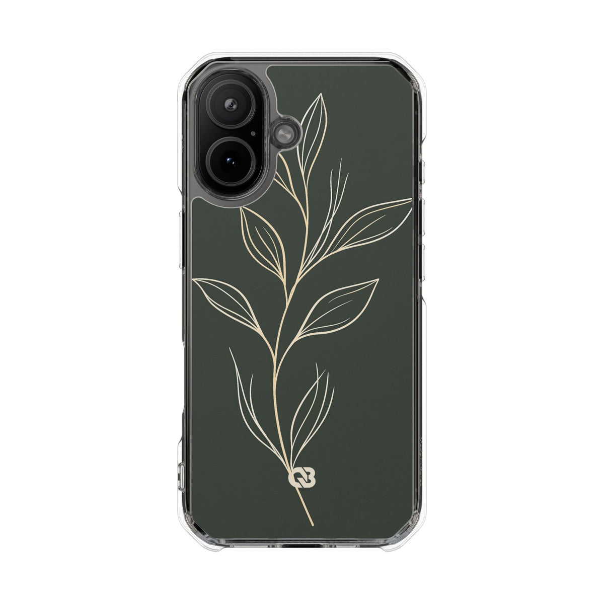 Minimal Botanical Stem · Clear Impact Magnetic Phone Case for iPhone ·  Green