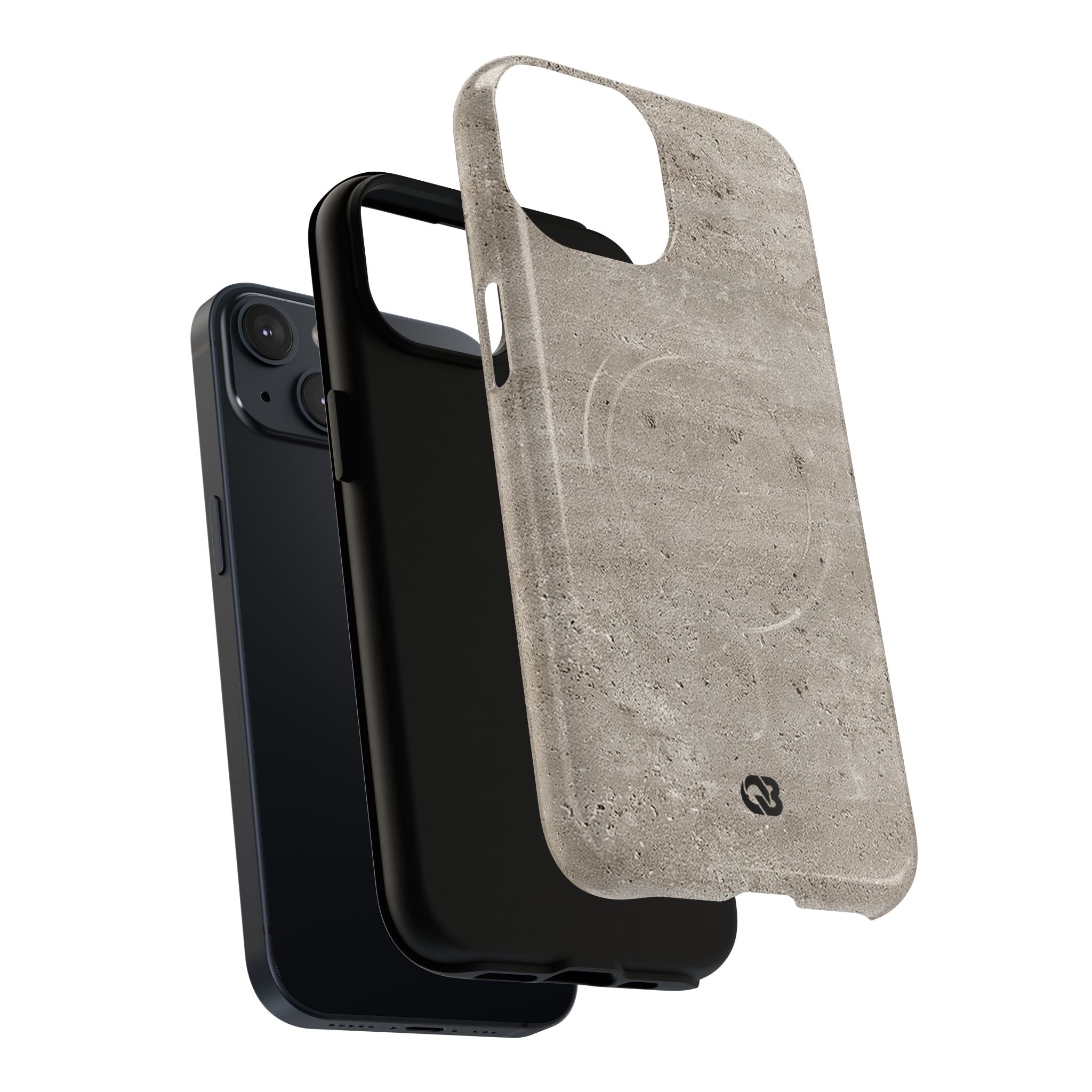 Grey Tough 2.0 Magsafe Phone Case for iPhone - Brutalist Stone Grit
