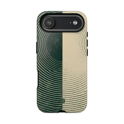 Green Tough Phone Case for iPhone - Evergreen Split Grain