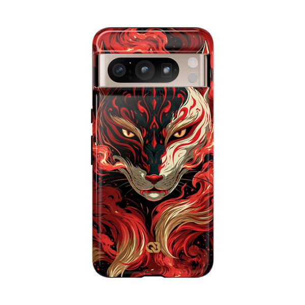 Crimson Kitsune Spirit · Tough Phone Case for Pixel ·  Red