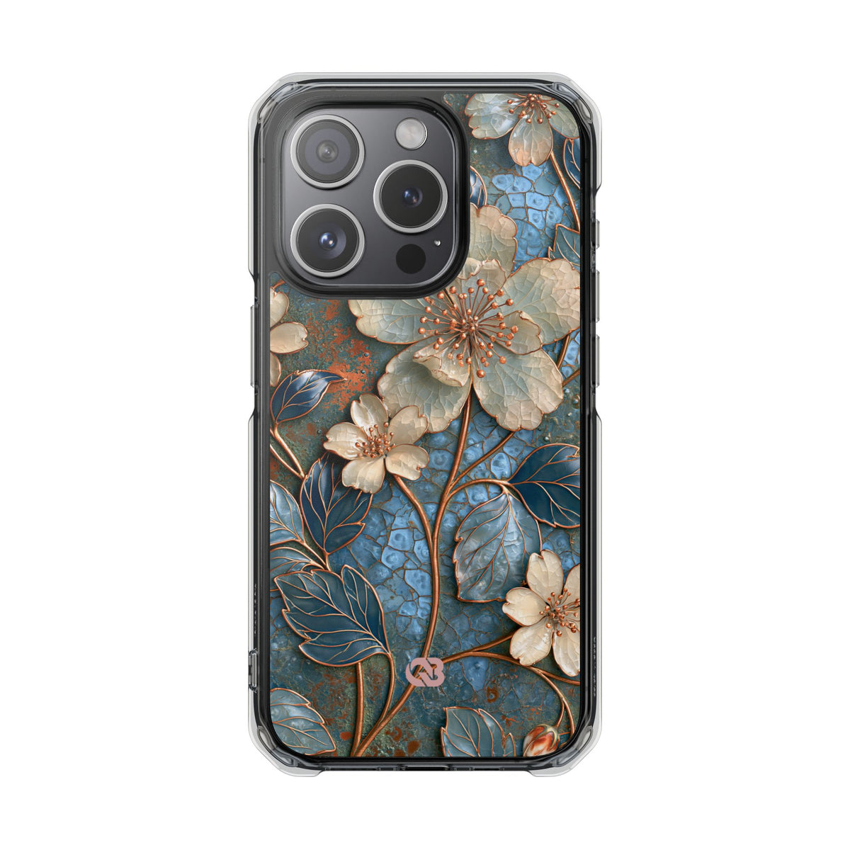 Gilded Blossom Reverie · Clear Impact Magnetic Phone Case for iPhone · Teal
