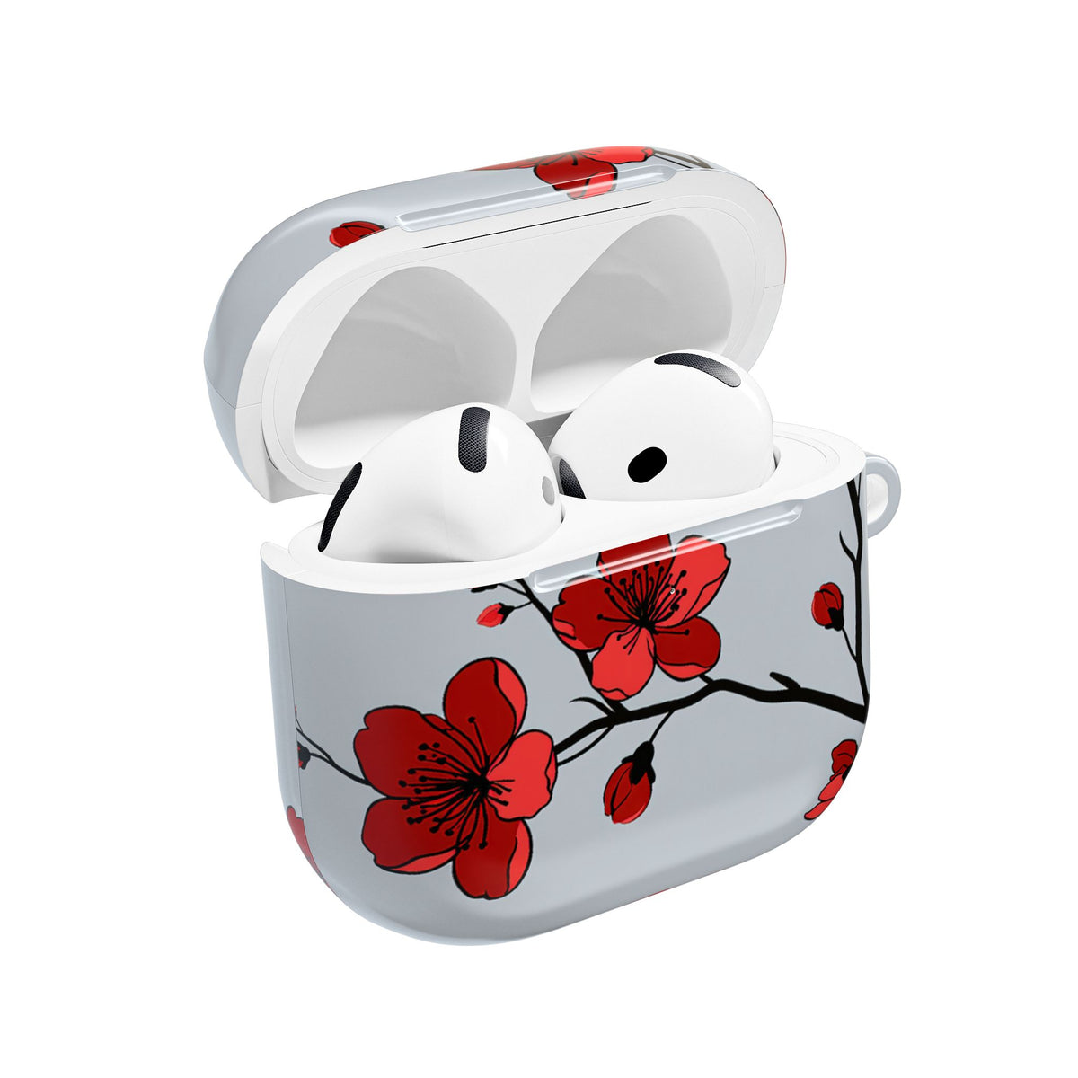 Scarlet Plum Blossom · Hard Case for AirPods & AirPods Pro · Red