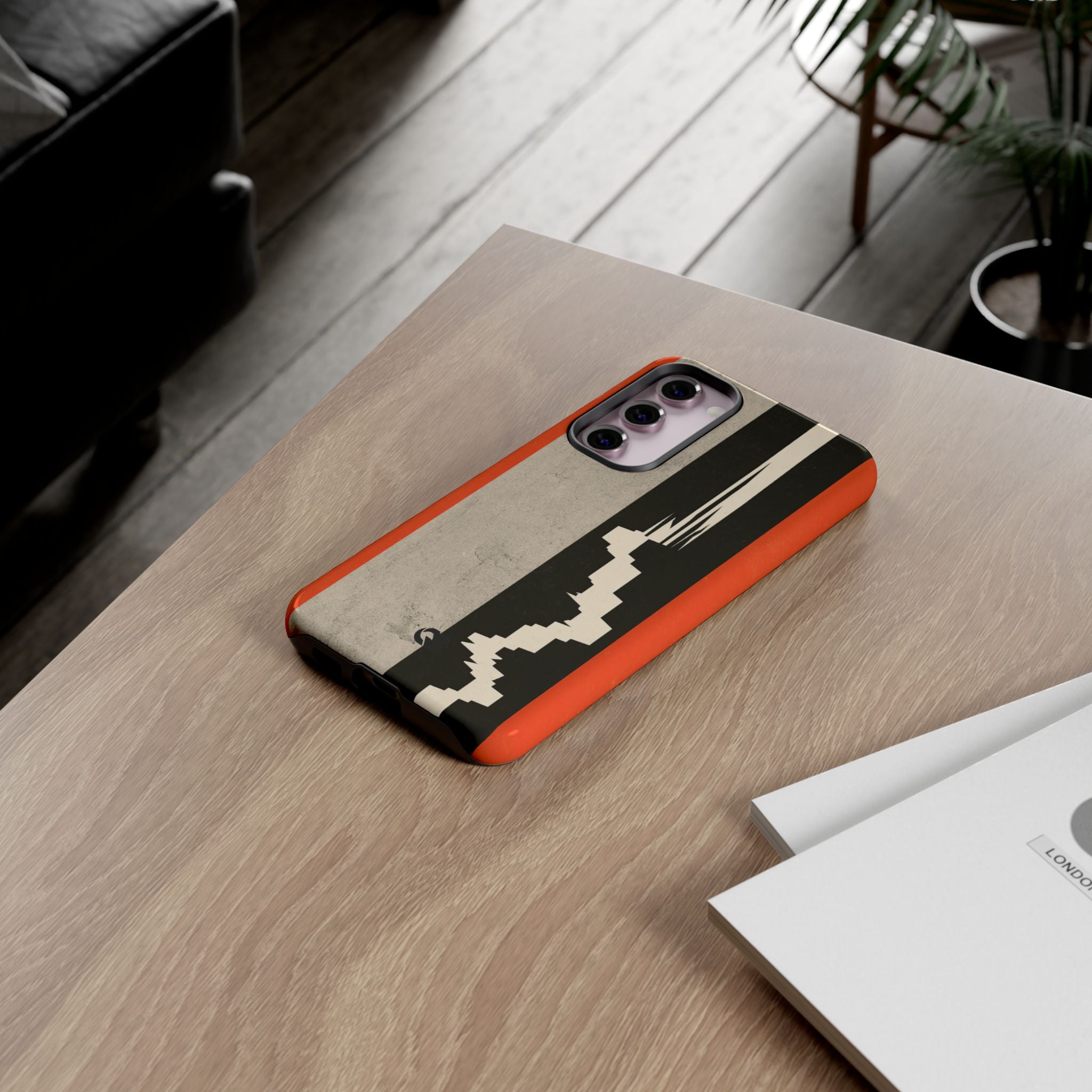 Orange Tough Phone Case for Samsung - Orange Monolith Rift