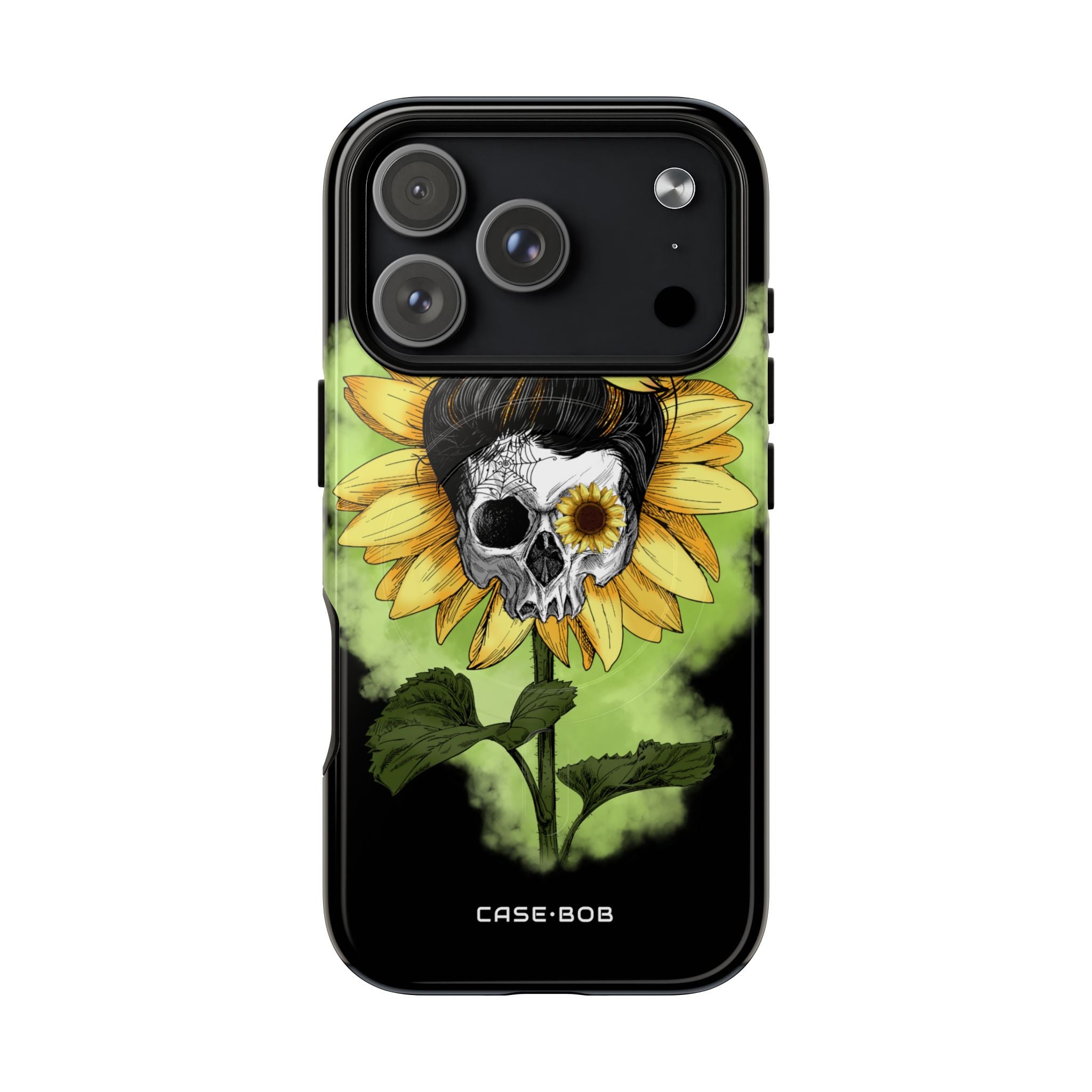 Sunflower Skull iPhone 17 Pro Case - Tough+ - CASE•BOB