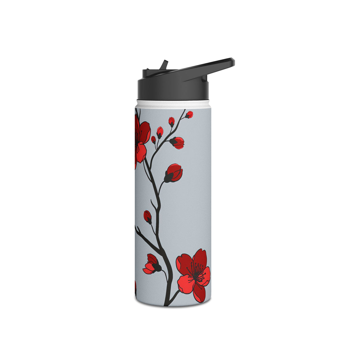 Scarlet Plum Blossom · Insulated Water Bottle · Red