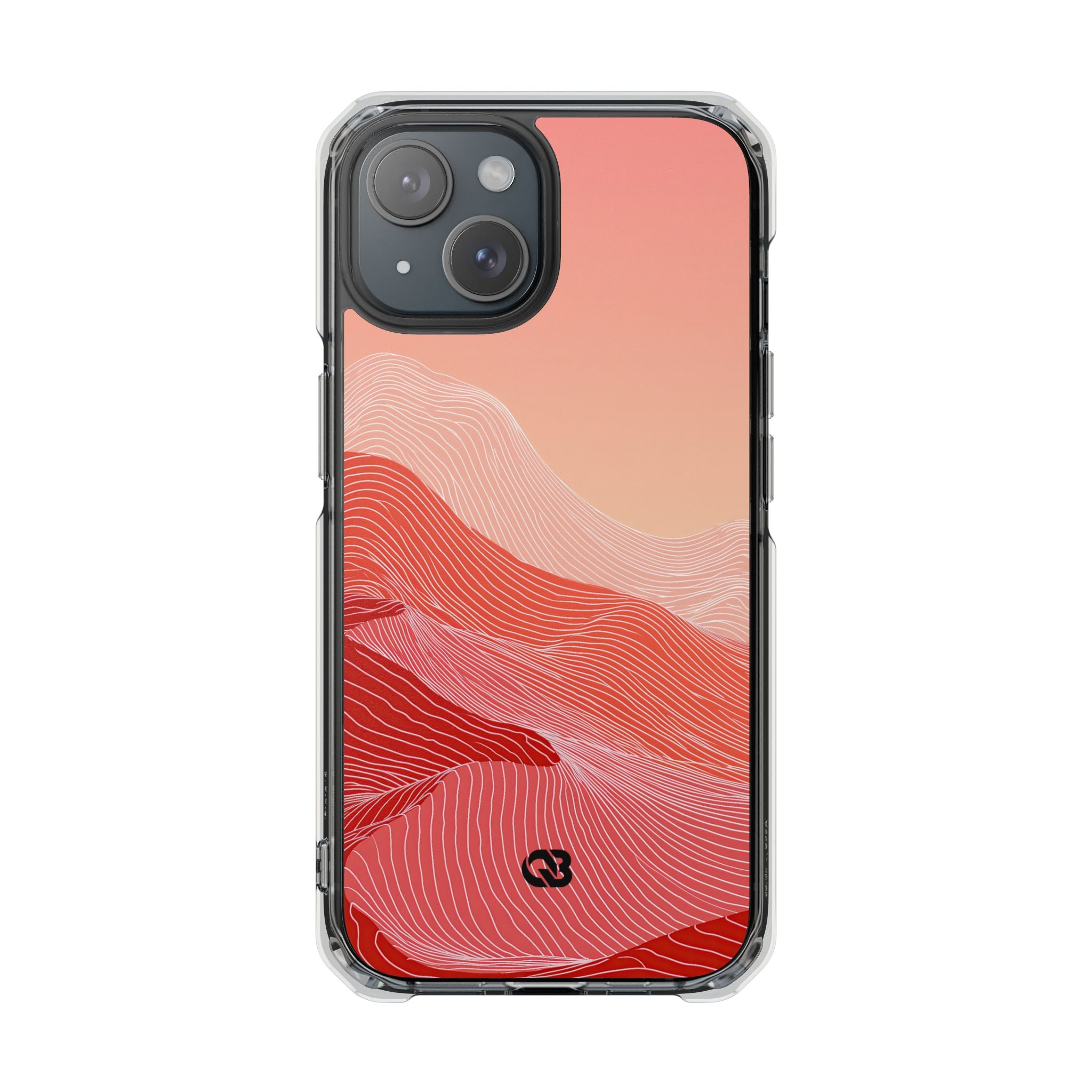 Red Impact MagSafe Phone Case for iPhone - Crimson Ridge Contour