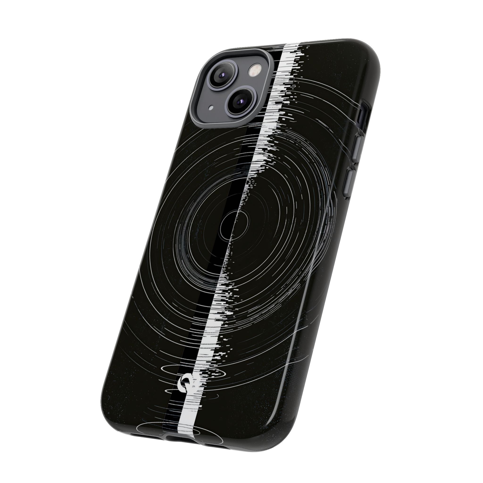 Black Tough Phone Case for iPhone - Obsidian Orbital Signal