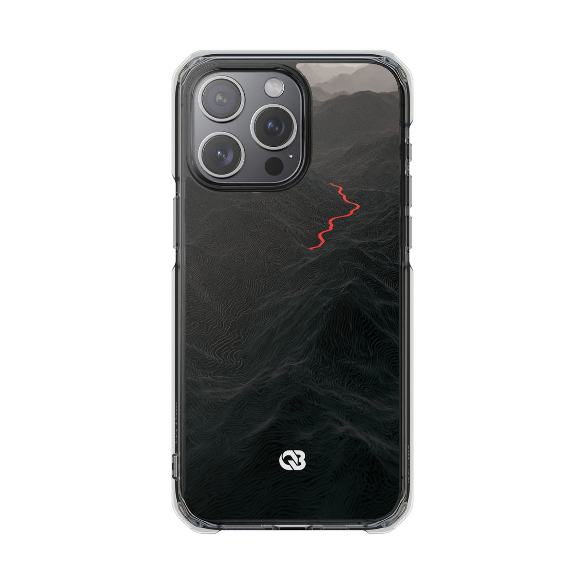Crimson Ridge Pass · Clear Impact Magnetic Phone Case for iPhone ·  Black