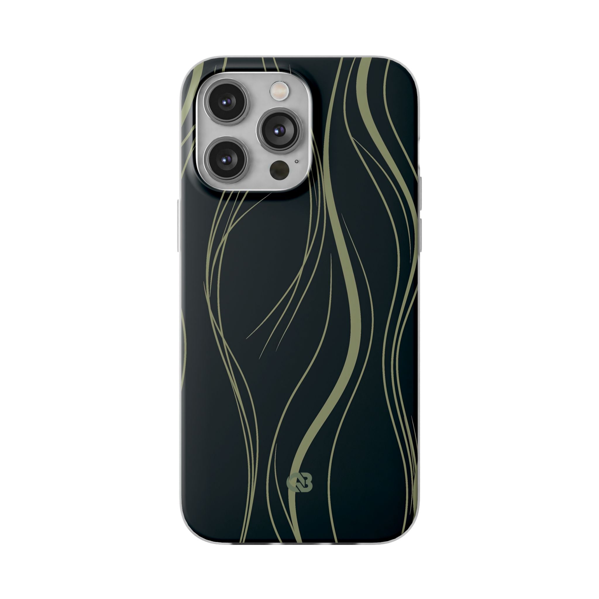 Green Lite Phone Case for iPhone - Obsidian Sage Flow