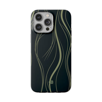 Green Lite Phone Case for iPhone - Obsidian Sage Flow