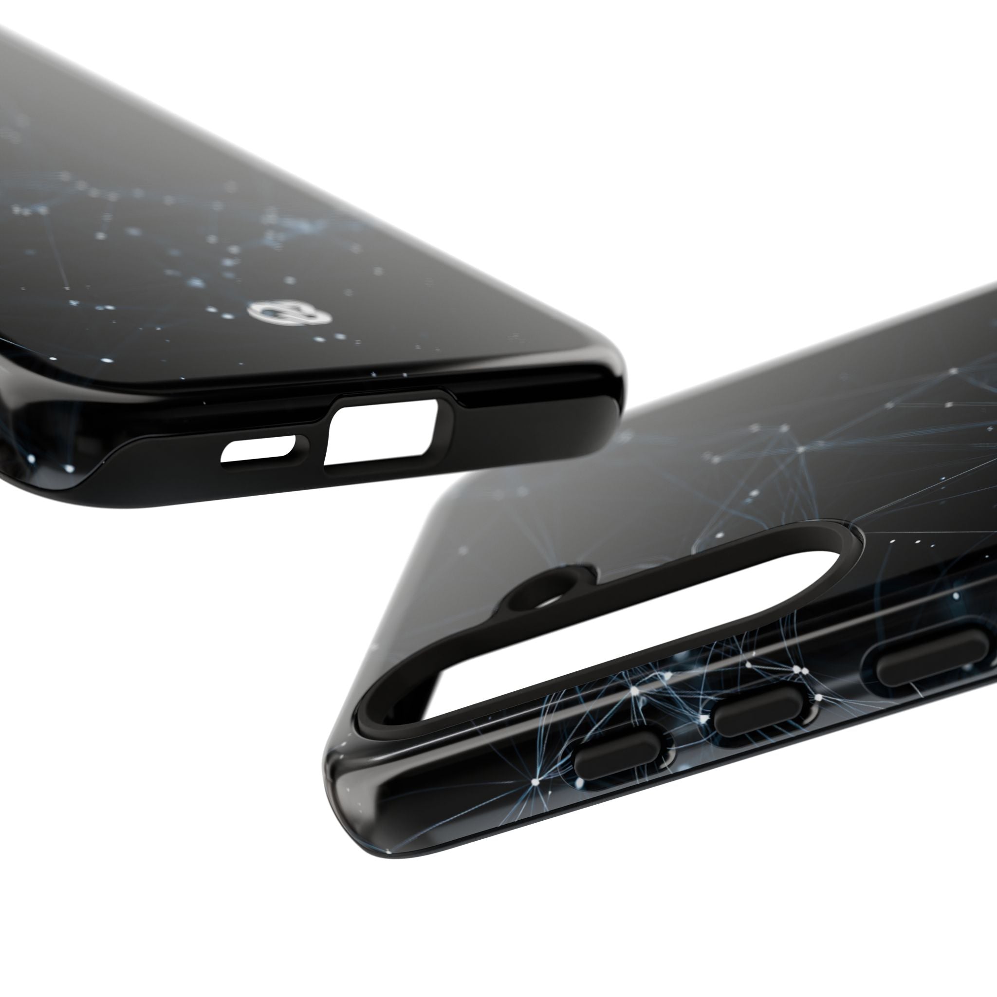 Black Tough Phone Case for Samsung - Arctic Neural Mesh