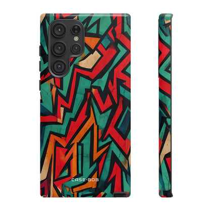 Crimson Zigzag Samsung S22 Ultra Case - Tough