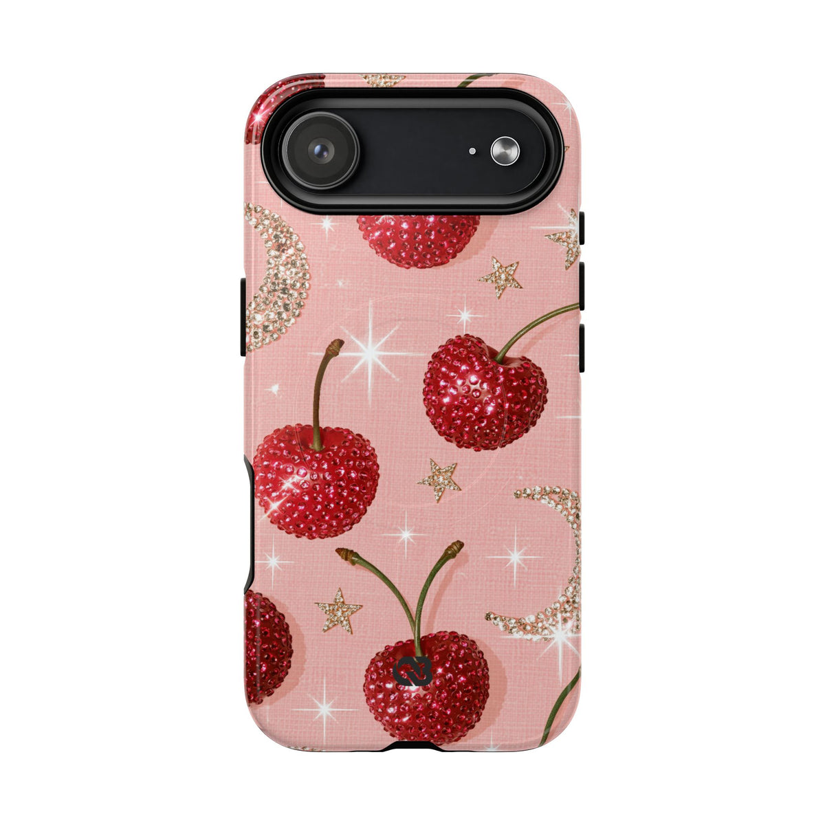 Bedazzled Ruby Cherries · Tough 2.0 Magnetic Phone Case for iPhone · Pink