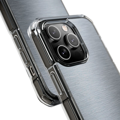 Silver Impact MagSafe Phone Case for iPhone - Satin Chrome Grain