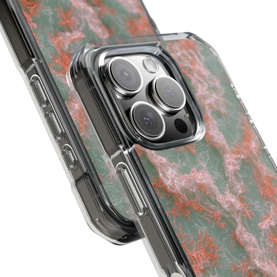 Coral Pixel Matrix · Clear Impact Magnetic Phone Case for iPhone · Green