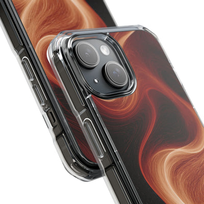 Solar Ember Flow · Clear Impact Magnetic Phone Case for iPhone · Orange