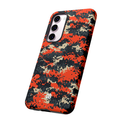 Signal Pixel Camo · Tough Phone Case for Samsung · Orange