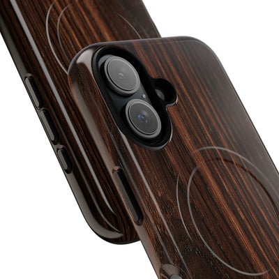 Brown Tough 2.0 Magsafe Phone Case for iPhone - Burnished Mahogany Grain