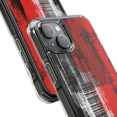 Distorted Barcode · Clear Impact Magnetic Phone Case for iPhone · Black