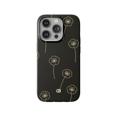 Black Lite Phone Case for iPhone - Obsidian Sand Petals