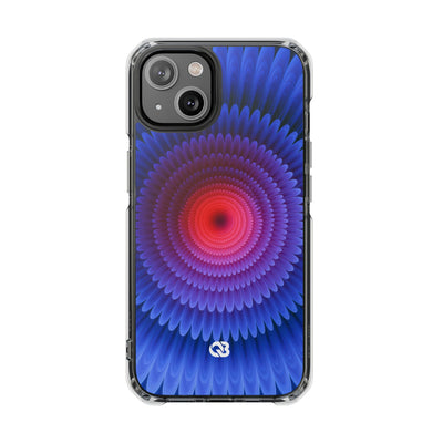 Radial Spectrum Bloom · Clear Impact Magnetic Phone Case for iPhone · Blue