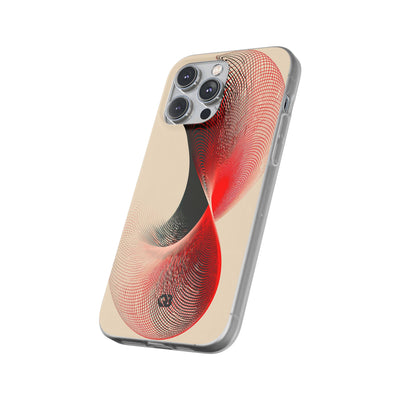 Red Lite Phone Case for iPhone - Crimson Grid Vortex
