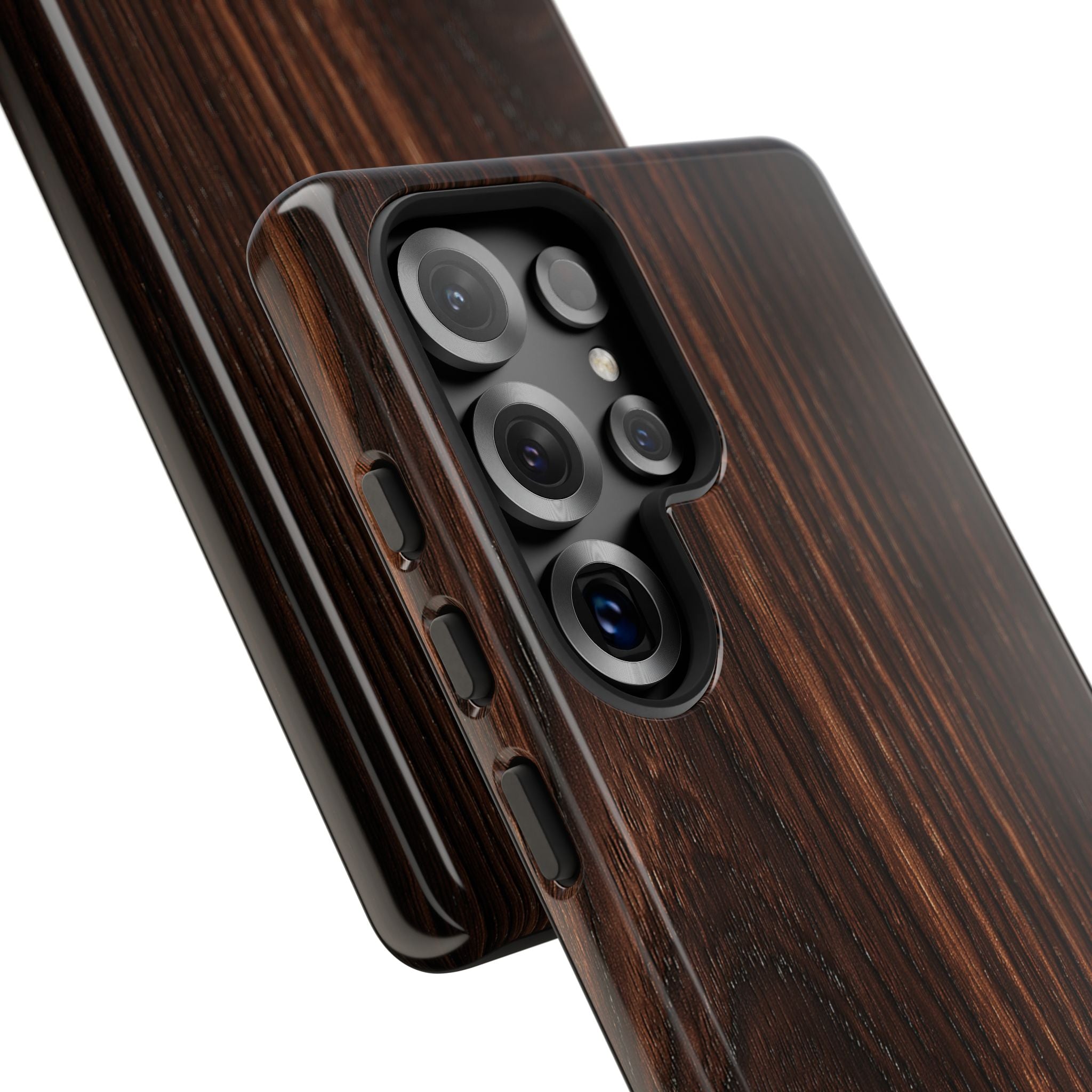 Brown Tough Phone Case for Samsung - Burnished Mahogany Grain