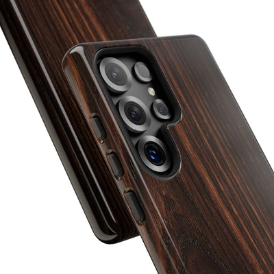 Brown Tough Phone Case for Samsung - Burnished Mahogany Grain