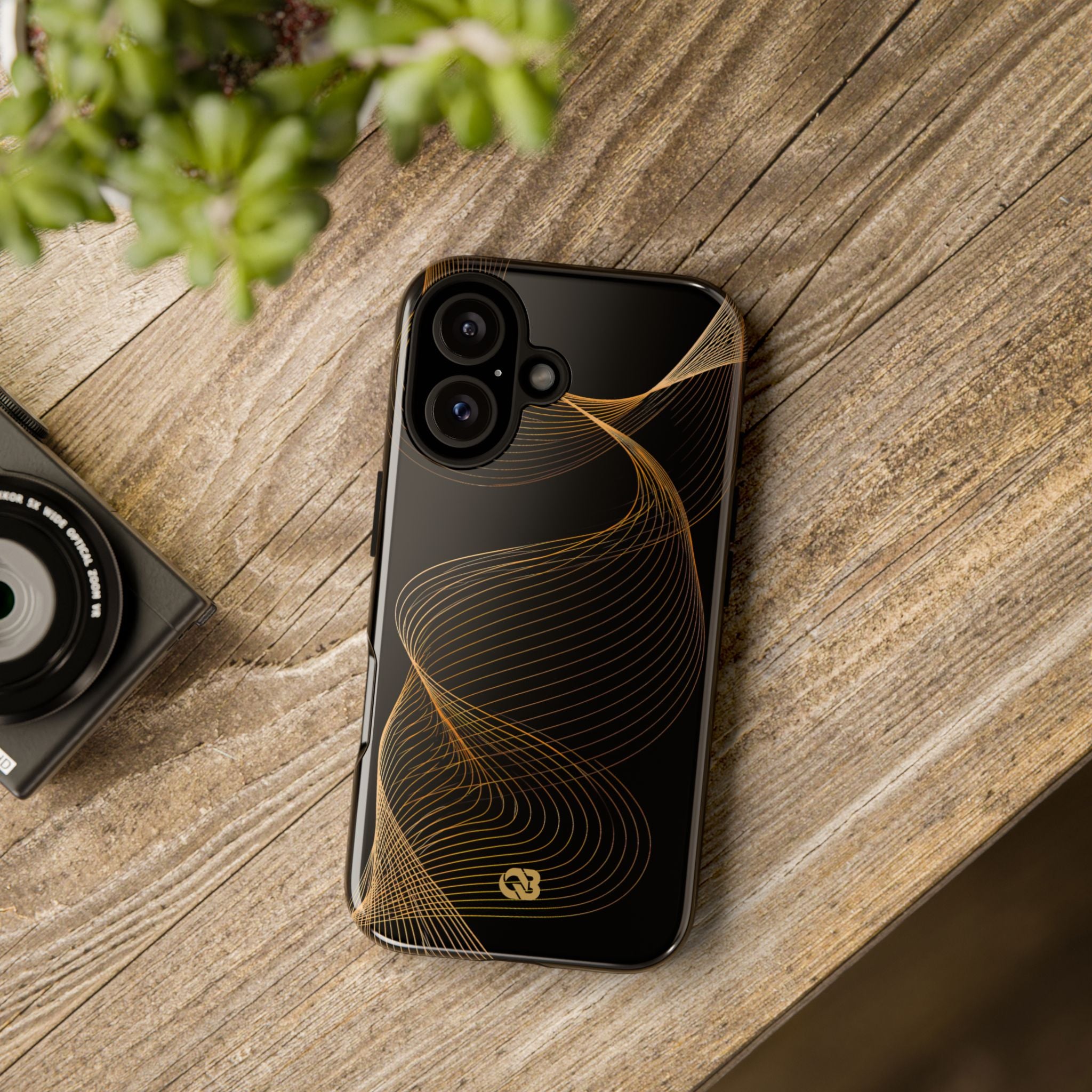Gold Tough Phone Case for iPhone - Burnished Bronze Helix