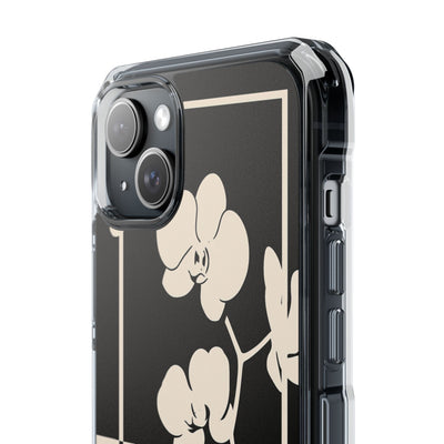 Beige Impact MagSafe Phone Case for iPhone - Nocturnal Orchid Frame
