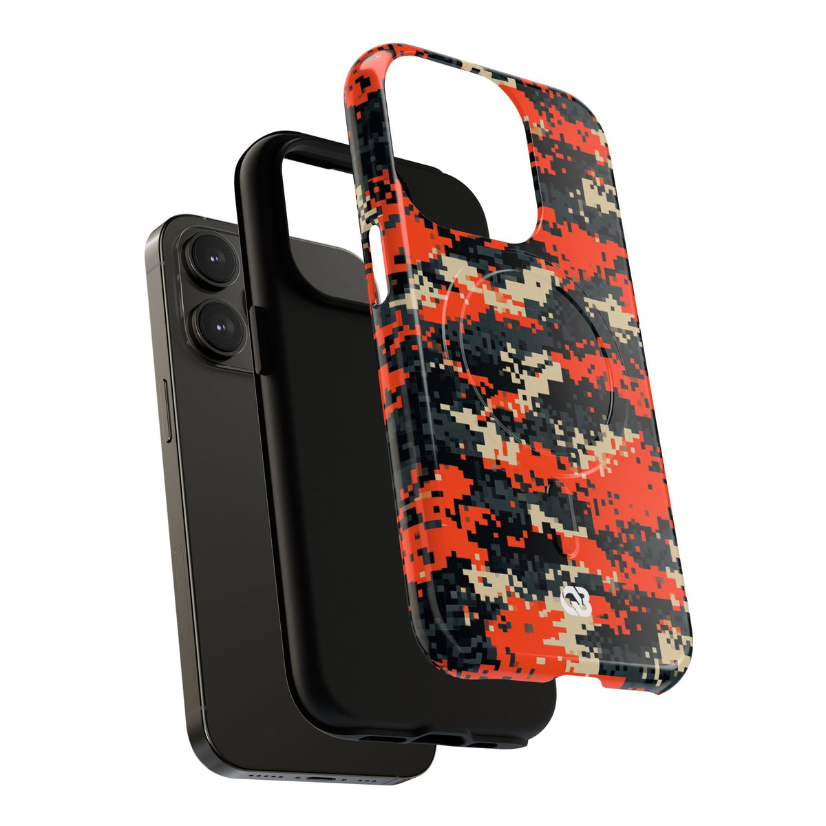 Signal Pixel Camo · Tough 2.0 Magnetic Phone Case for iPhone · Orange