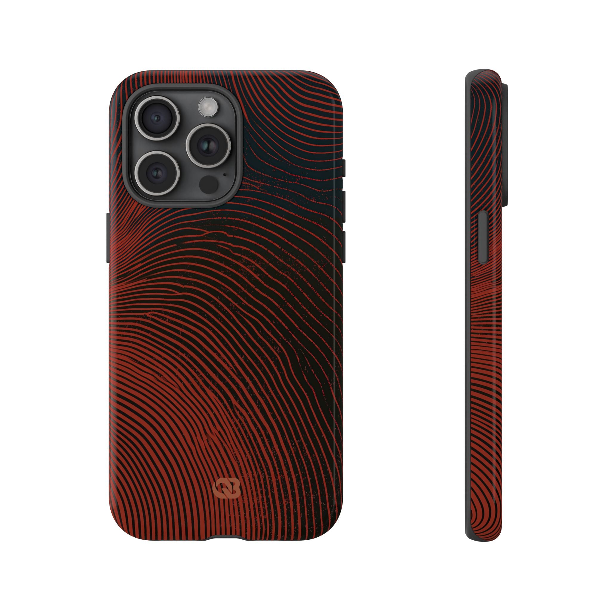 Red Tough Phone Case for iPhone - Terracotta Nerve Map