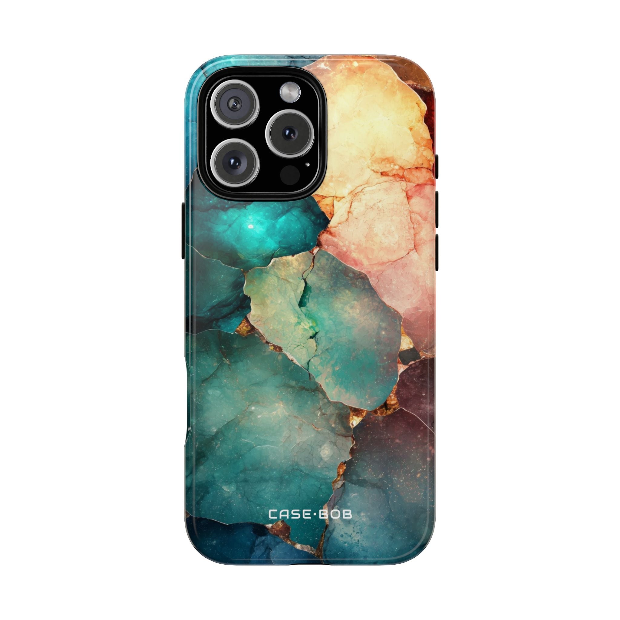Teal Mosaic Veins iPhone 16 Pro Max Cover - Tough