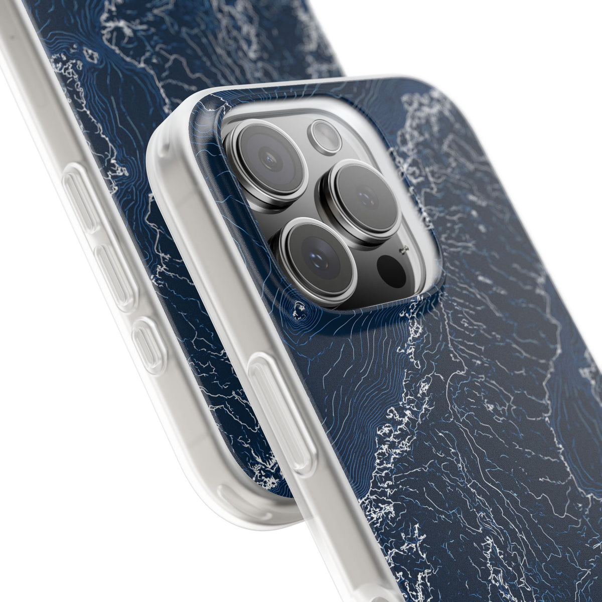 Nordic Contour Chart · Lite Phone Case for iPhone ·  Blue
