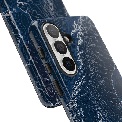Nordic Contour Chart · Tough Phone Case for Samsung · Blue